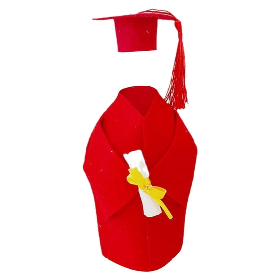 Graduation Coat Bottle Covers - Doctoral Cap and Tassels Bags for Graduation Party Ideal for and Champagne Bottles