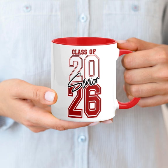 Graduation Coffee Mug Congratulations Class of 2026 Grad Party Favors Ceramic 15oz Ceramic Coffee Mug with Handle Red