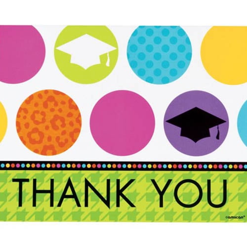 Graduation 'Colorful Commencement' Thank You Notes w/ Envelopes (50ct)