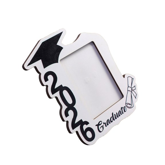 Graduation Commemorative Frame, Desk Display with Freestanding Picture Holder and Photo Changing Back Panel for Families