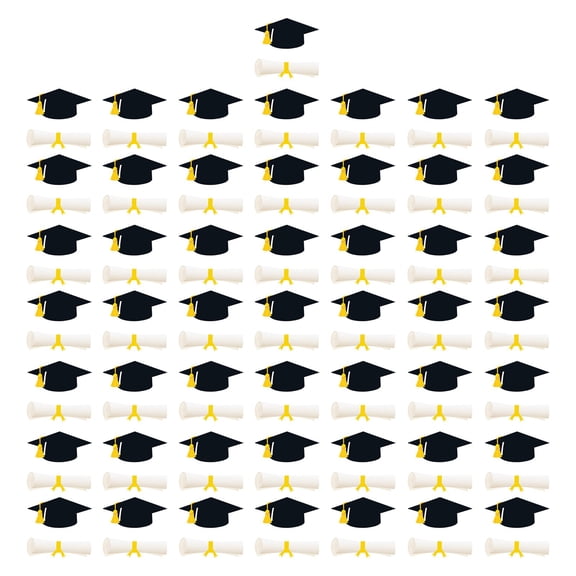 Graduation Confetti Verdsylv 100-Pack Black Graduation Cap Confetti - Small Grad Cap Table Scatter for 2026 Congrats Grad Theme Party Decor - Celebration Paper Scraps, Grad Cap Table Scatter, Black