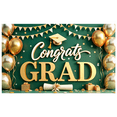 thumbnail image 1 of Graduation Congrats Banner Gold Balloons Decorative Design for Graduation Party School Event Indoor Decoration, 1 of 9