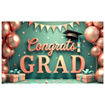 thumbnail image 1 of Graduation Congrats Banner Gold Balloons Decorative Design for Graduation Party School Event Indoor Decoration, 1 of 8