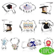 Graduation Cookie Cutters Stainless Steel Graduation Cookie Mold Graduation Baking Cake Biscuit Mold 10 Pcs