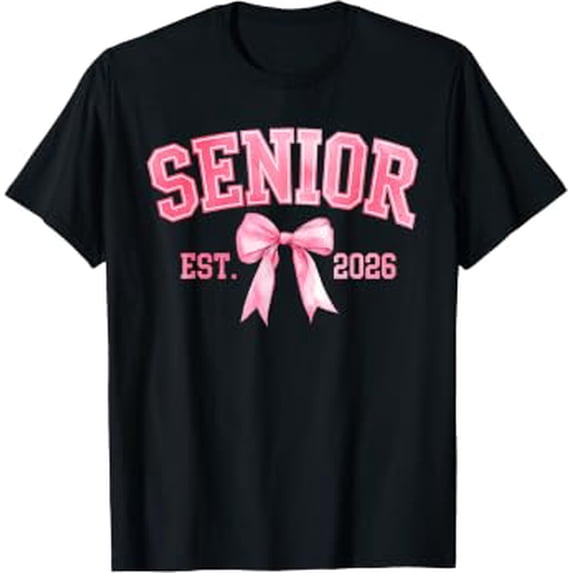Graduation Class Images Graduation Coquette Senior 2026 Pink Bow Class Of 2026 School T-Shirt ...