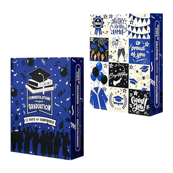Graduation Countdown Gift Box, 12 Day Surprise Calendar Blind Box, Senior 2026 Farewell Party Decor, Empty Customizable Presentation Box for Grads