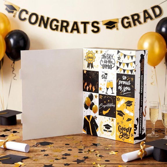 Graduation Countdown Gift Box , 12 Days Fillable Paper Gift Packaging Large Inner Boxes Empty DIY Graduation / Decoration, Present Calendar for Graduates Her Him High School College