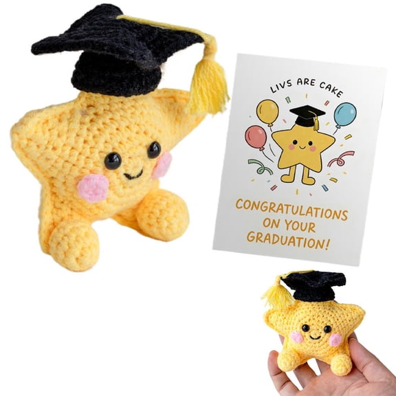 Graduation Crochet Gift Star for Women Men, Positive Crochet Star Figurine, Class of 2026 Grad Congrats Stars, Motivational Decor Gifts for Friend Adults, College Grad Decoration