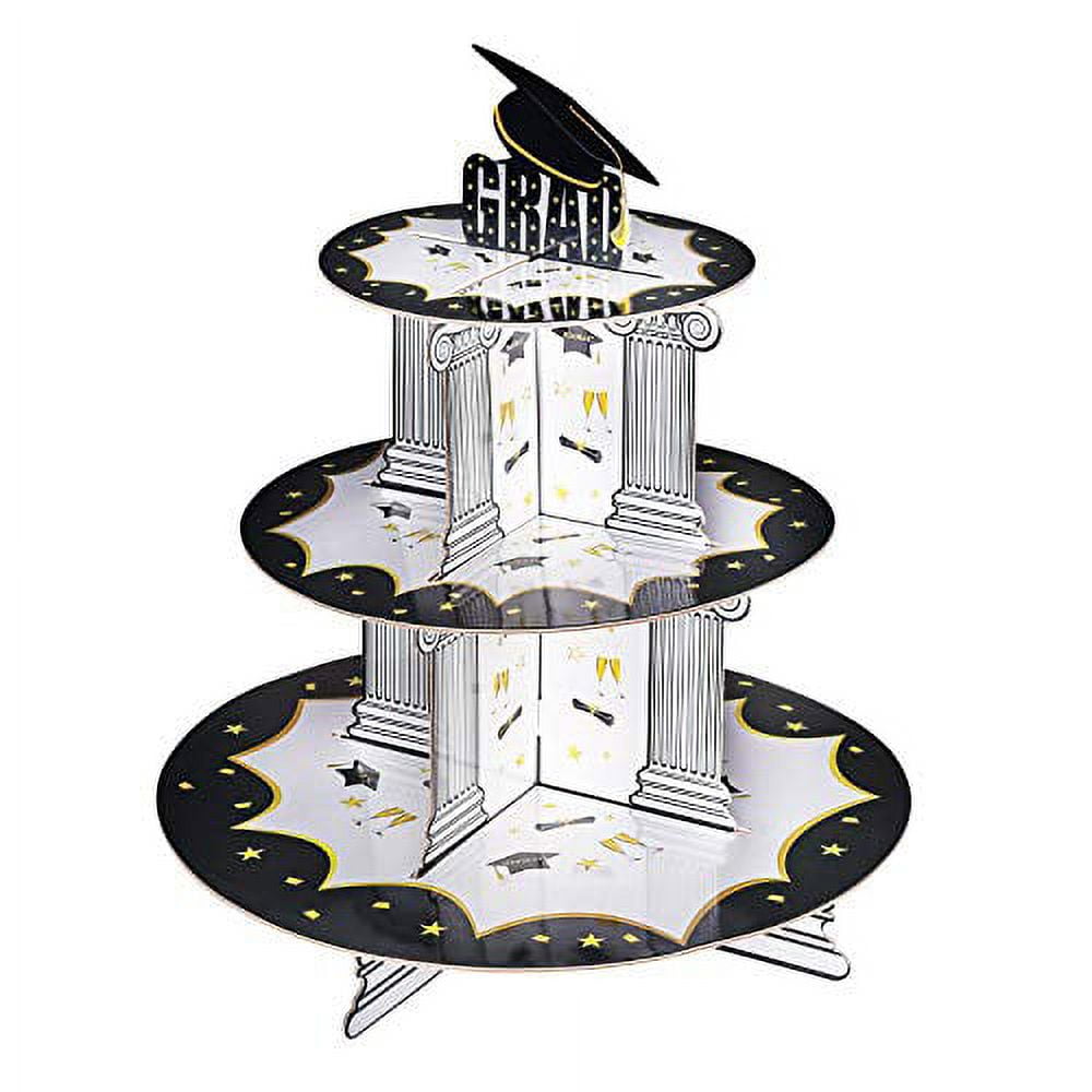 Graduation Cupcake Holder Decoration , Konsait 3 Tiered Grad Party