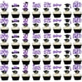 thumbnail image 1 of Graduation Cupcake Toppers 2025 Blue, Glitter Class of 2025 Cupcake Toppers Supplies, Class of 2025 Congrats Grad Cap Diploma Cupcake Picks for Graduation Party Decorations 2025 Blue and Black - 40Pcs, 1 of 10