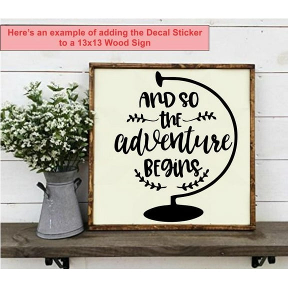 Graduation Decal Quotes So the Adventure Begins Vinyl Art Stickers 10x12-Inch Black