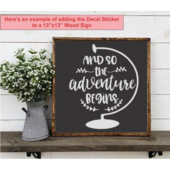 Graduation Decal Quotes So the Adventure Begins Vinyl Art Stickers 10x12-Inch Light Gray