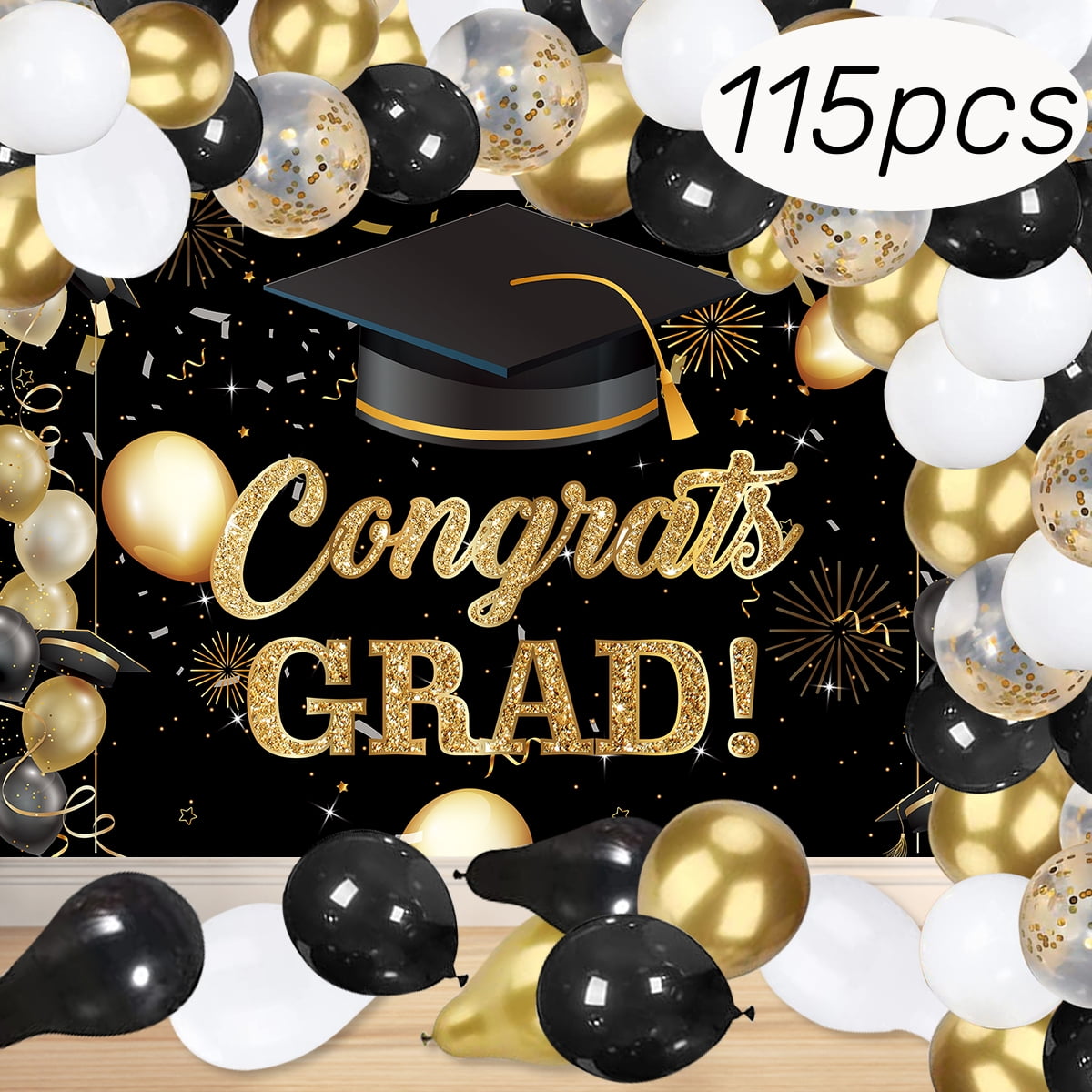 110PCS Graduation Decorations Class of 2024 Grad Party Balloon Kit Congrats  NEW