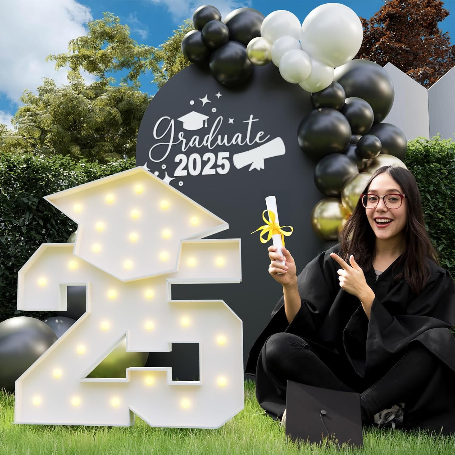 Graduation Decorations 2025, 2.3FT Marquee Numbers 25 for Graduation ...