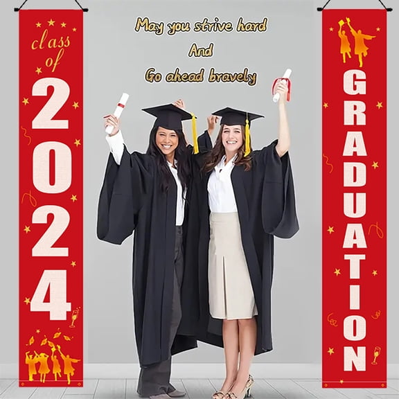 Graduation Decorations 2025 Clearance! Graduation Decorations 2024 Grad Banner Blue Porch Door Sign Welcome Banner for Indoor Outdoor Wall Indoor Outdoor Graduation Decorations Class of 2024
