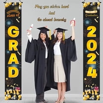 Graduation Decorations 2025 Clearance! Graduation Decorations 2024 Grad Banner Blue Porch Door Sign Welcome Banner for Indoor Outdoor Wall Indoor Outdoor Graduation Decorations Class of 2024