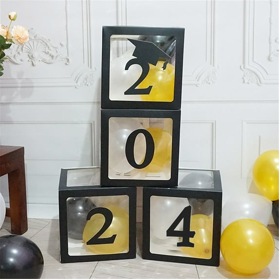 Graduation Decorations 2025 Event & Party Decorations 2024 Balloons Boxes Grad So Proud Of You Graduations 2024 For Graduation Party Decorations Supplies For Indoor/Outdoor Home Door Décor 4 Pcs