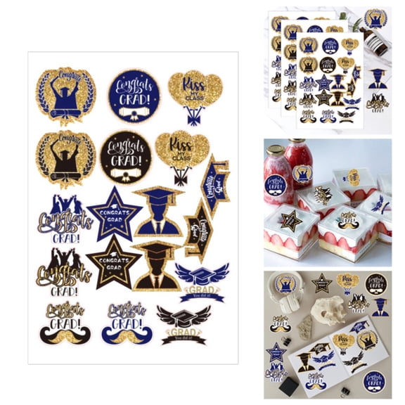 Graduation Decorations 2025 Home Decoration Stickers Metallic Graduation Stickers Graduation Thank You Birthday Party Sticker Labels Candy Stickers For Birthday Party Graduation Party,Black Home