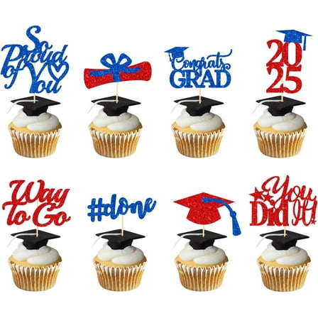 24Pcs Two Cupcake Toppers Glitter 2nd Birthday Cupcake Picks for Baby Shower Second Birthday Party Cake Decorations Supplies Rose Gold