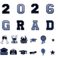 thumbnail image 1 of Graduation Decorations 2026, 2026 Graduation, Blue Star Accents, Magnetic Cutouts, Car Fridge Garage Surfaces, Graduation Party, 20 Pc Pack, 4X6 in Base, 1 of 6