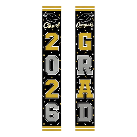 Graduation Decorations 2026 2026 Graduation Porch Banners Congrats Grad Door Decorations Class Of 2026 Hanging Signs For Graduation Party Front Door Decor 71x12in 2Pack