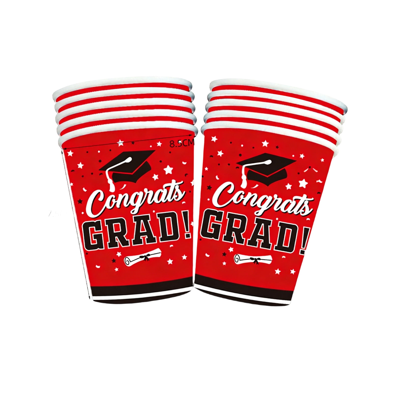 Graduation Dinnerware Graduation Decorations 2026, Black & Red Disposable Graduation ...