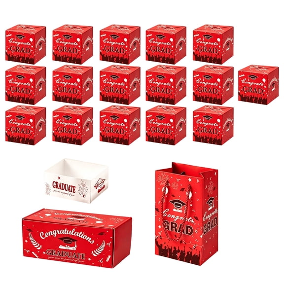 Graduation Decorations 2026 Card Box, Red Congrats Grad Paper Gift Crad Boxes Holder for Class of 2026 Graduation Decoration Supplies Table Decor Favors Props Decor, 9 x 9 x 9 inches