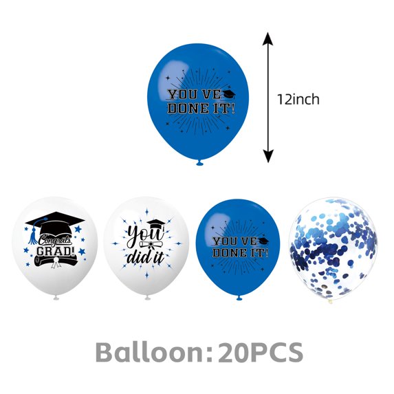 Graduation Decorations - 2026 Congrats Grad Banner Backdrop Flag,Hanging Swirl Balloons & Honeycomb Kit-Graduation Party Supplies for Class of 2026 High School & College Celebrations