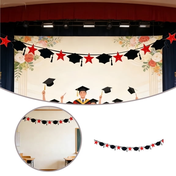 Graduation Decorations 2026, Congrats Grad Banners Garland, Congratulations Graduate Class of 2026 Grad Elegant Sign Background Decor for School Any Grades Party