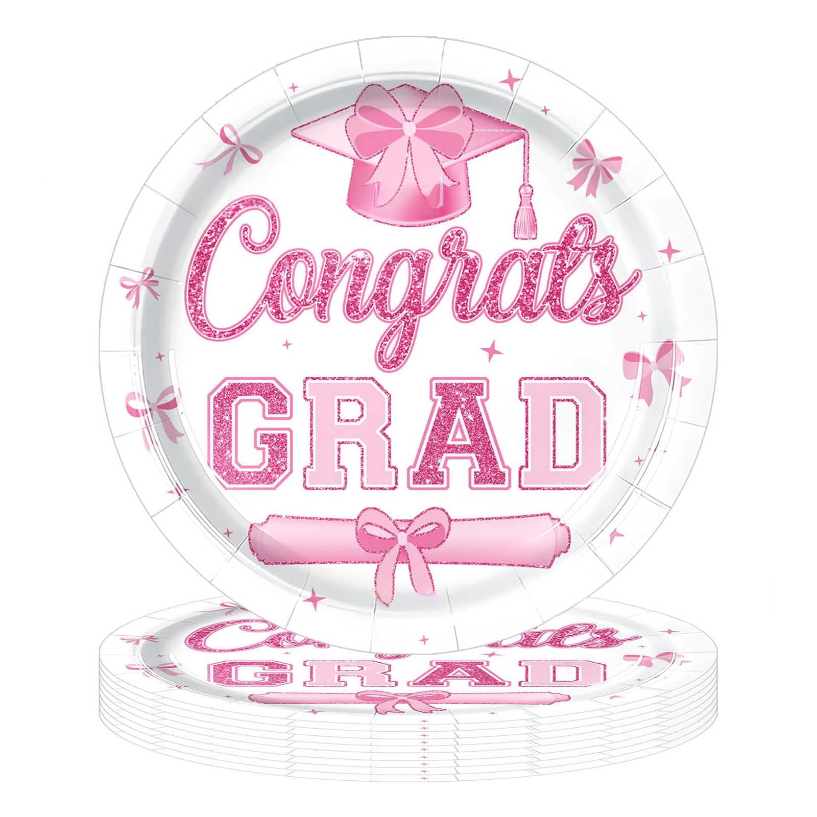 Graduation Dinnerware Graduation Decorations 2026 Disposable Graduation Dinnerware Congrats ...