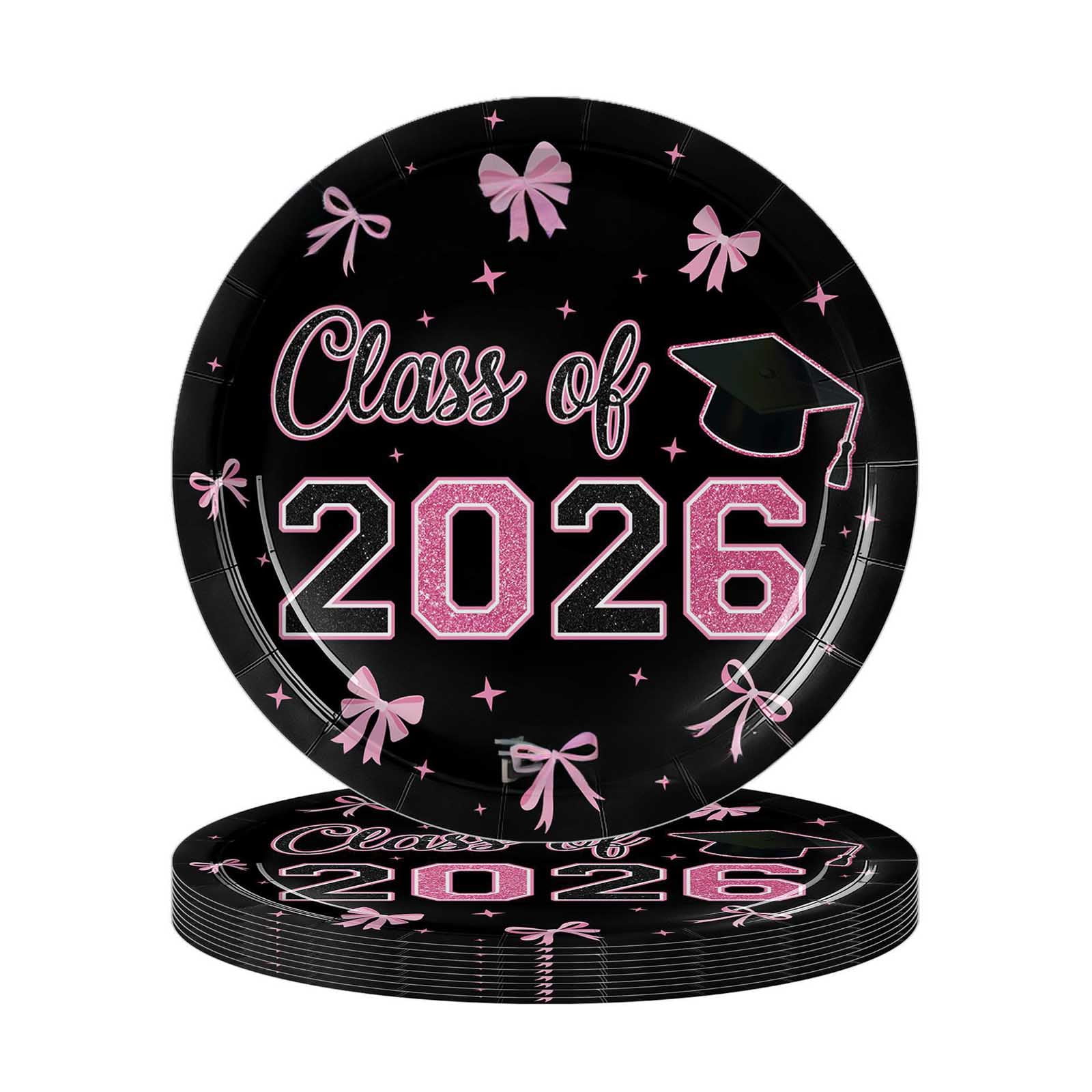 Graduation Dinnerware Graduation Decorations 2026 Disposable Graduation Dinnerware Congrats ...