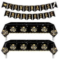 thumbnail image 1 of Graduation Decorations 2026 Gold Themed Set - Congrats GRAD 2026 Banner, Congrats GRAD Tablecloths - Complete Party Supplies for High School & College Celebrations, 1 of 7