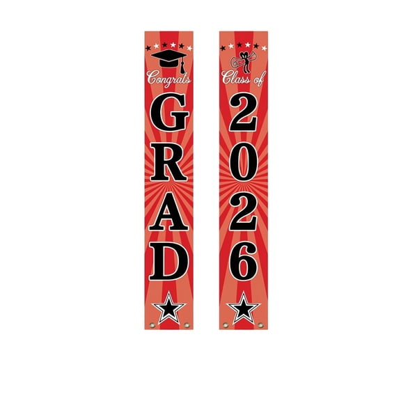 Graduation Decorations 2026, Graduation Decorations Class of 2026, Red Star Design, 72X12 In, Porch Decorations Outdoor, Front Door Decor, Grad Party Decorations, College