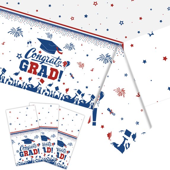 Graduation Decorations 2026 Graduation Tablecloth 54"x108" Class of 2026 Blue Graduation Party Decorations Plastic Table Cloth Disposable Rectangle for Home,School,Party Supplies