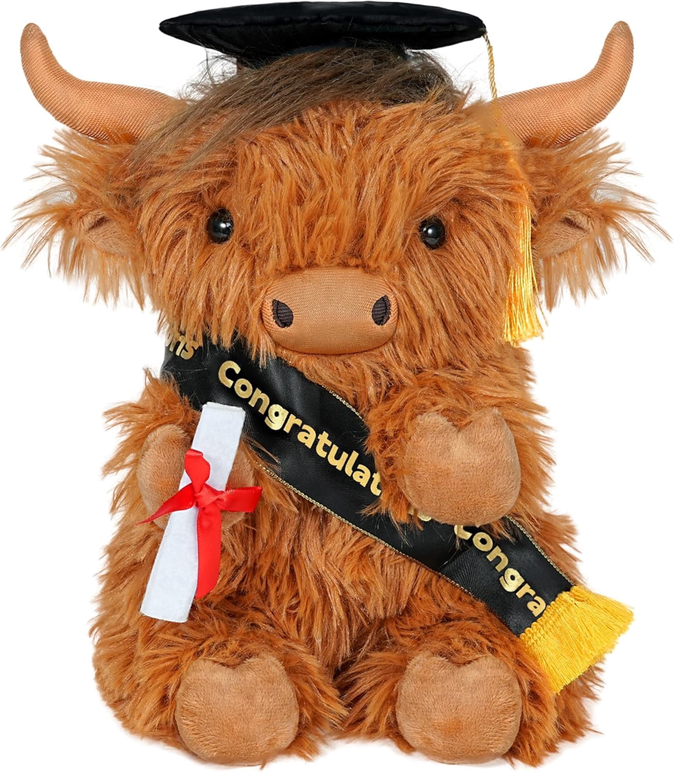 Graduation Cow Graduation Decorations 2026 Highland Cow Plush,9.84 Inch Class of 2026 ...