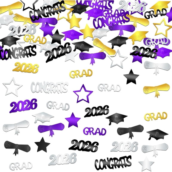 Graduation Decorations 2026 - Pack of 1000 | Purple and Gold Graduation Decorations, Congrats Grad Confetti 2026 | 2026 Graduation Table Decorations | Graduation Confetti 2026,