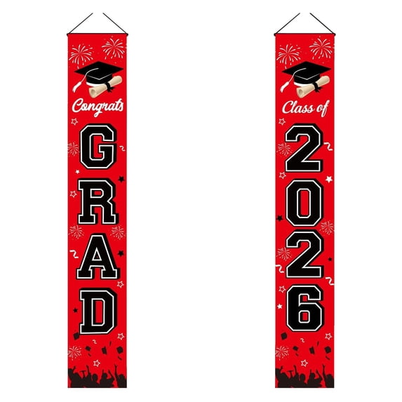 Graduation Decorations 2026 Porch Banner, Ngxiha Graduation Decorations Congrats Grad Class of 2026 Banner, 2026 Graduation Decorations for Door and Porch Class of 2026 Party Supplies