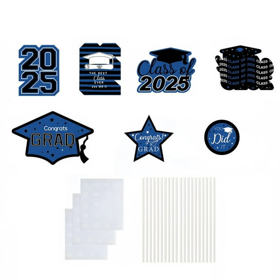 Graduation Decorations Blue And Gold Graduation Table Centerpiece Sticks For College High School Congratulations Graduates Party Supplies