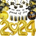 Graduation Decorations Class of 2024 Black and Gold Themed Graduation