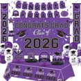 thumbnail image 1 of Graduation Decorations Class Of 2026 Green Theme Set, Includes Banners, Balloons, Tablecloth, Honeycomb Centerpieces, Hanging Ornaments, Colorful Flags, Background Cloth &, 1 of 5