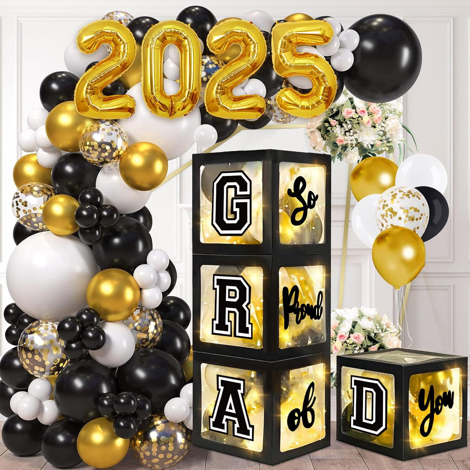 Graduation Decorations Class of KEF16 2025 Includes 4 Grad Boxes with ...