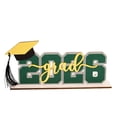 thumbnail image 1 of Graduation Decorations Class of 2026 Congrats Grad Wooden Table Centerpieces Grad Tiered Tray Decoration Party Gift A (Green), 1 of 7