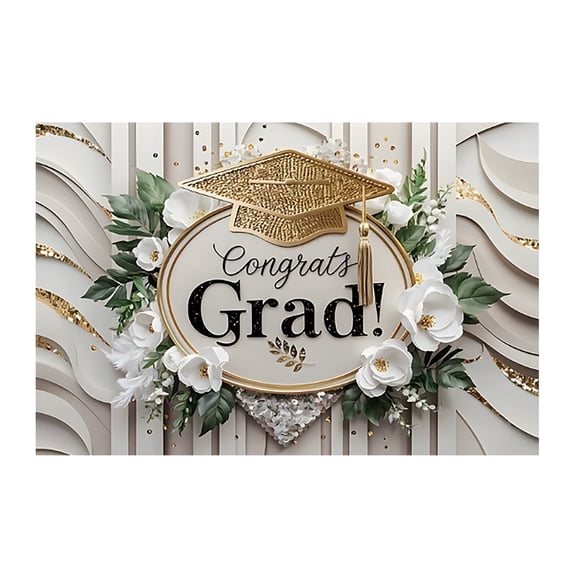 Graduation Decorations Congrats Class of 2026 Banner - Large Graduation Backdrop, Congratulations Banner Grad Party Decorations Class of 2026 71x43Inch(White)