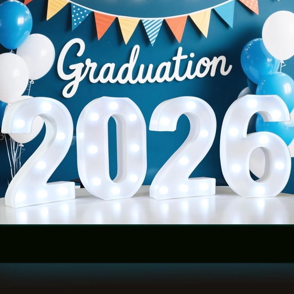 Graduation Decorations GRAD 2026 LED Light Up Letters Sign, Battery Operated Marquee Letter Lights for Class of 2026 Graduation Decorations, High School Senior & College Graduation Party Decor