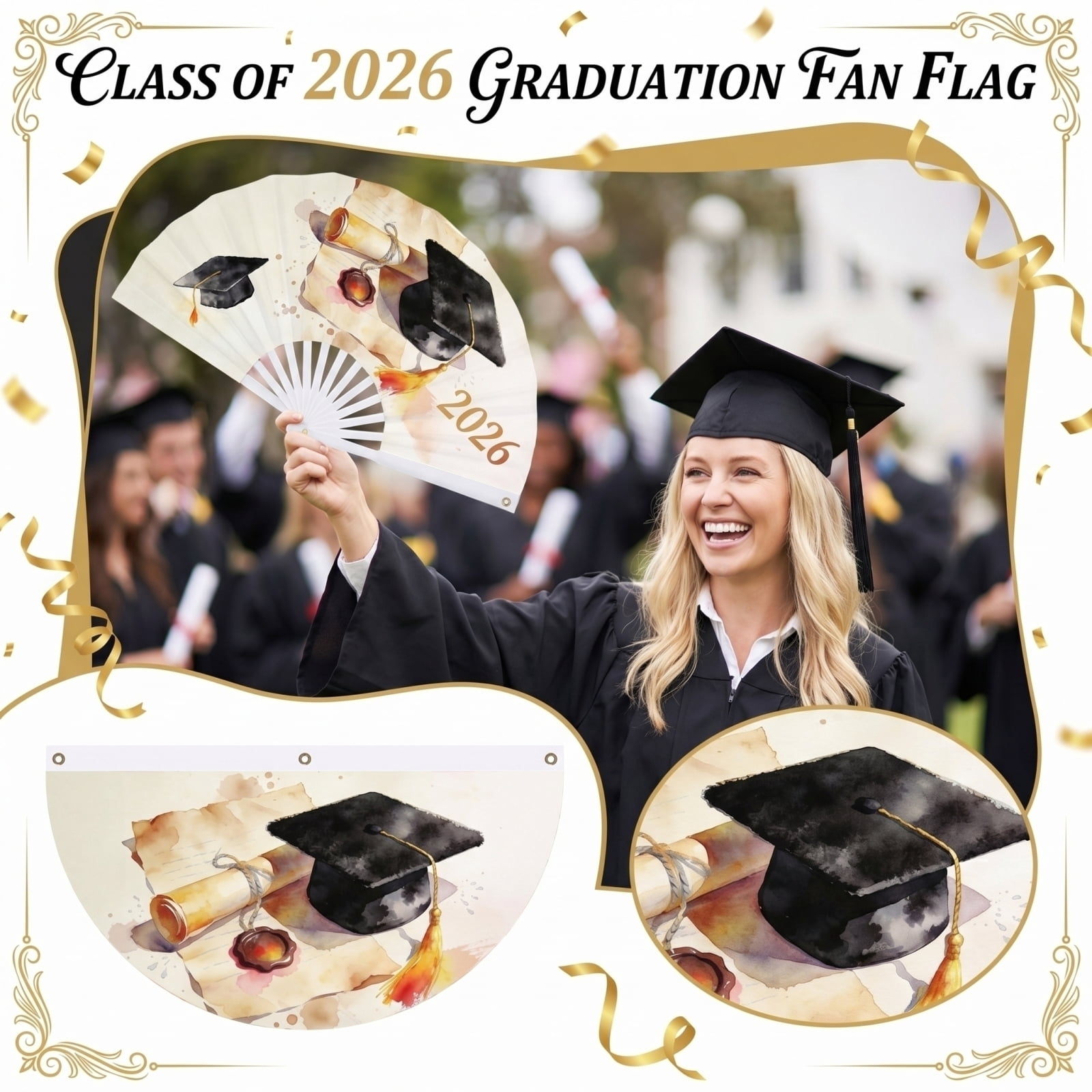 Graduation Decorations, Graduation Banner 2026 Congrats Grad Backdrop ...
