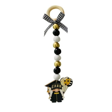 Graduation Decorations Graduation Gnome Beaded Garland With Wooden Ring And Ribbon Perfect Gift For Graduates, Home Decor Graduation Party Supplies