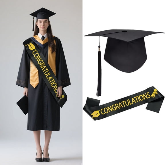 Graduation Doctoral Cap Shoulder Strap Set, Season Doctoral Cap Shoulder Strap Set, Party Decor Accessory with Perfect Fit, Doctoral Cap Set for Celebration for Tiny Tots.