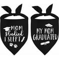 thumbnail image 1 of Graduation Dog Bandanas, My Mom Graduated Dog Outfits, 2 Pcs Adjustable Triangle Double-Layer Reversible Pet Bandanas for Small Medium Large Dogs, 1 of 6