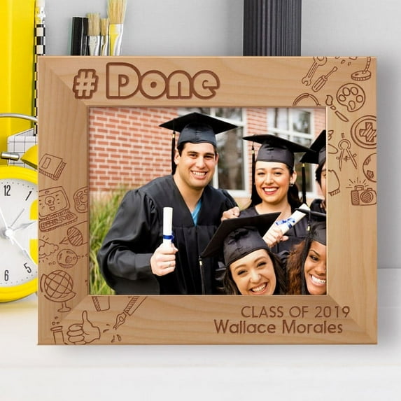 Graduation Done Personalized Wooden Frame-10" x 8" Brown Horizontal