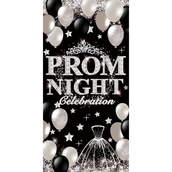 Graduation Door Cover 2026 Prom Celebration Backdrop Silver Glitter Graduation Porch Sign Decorations Banner Congrats Grad Class of 2026 Party Supplies